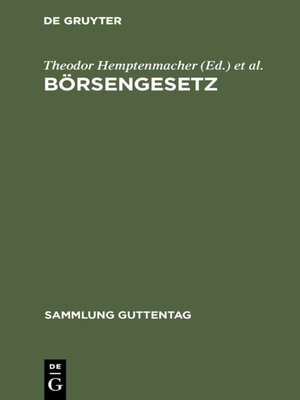 cover image of Börsengesetz